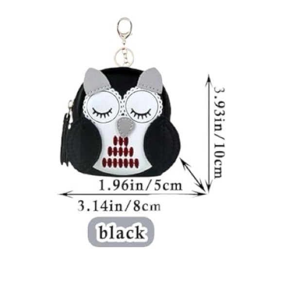 Owl Mini Backpack Coin Purse Keychain Bag Charm - Picture 3 of 13